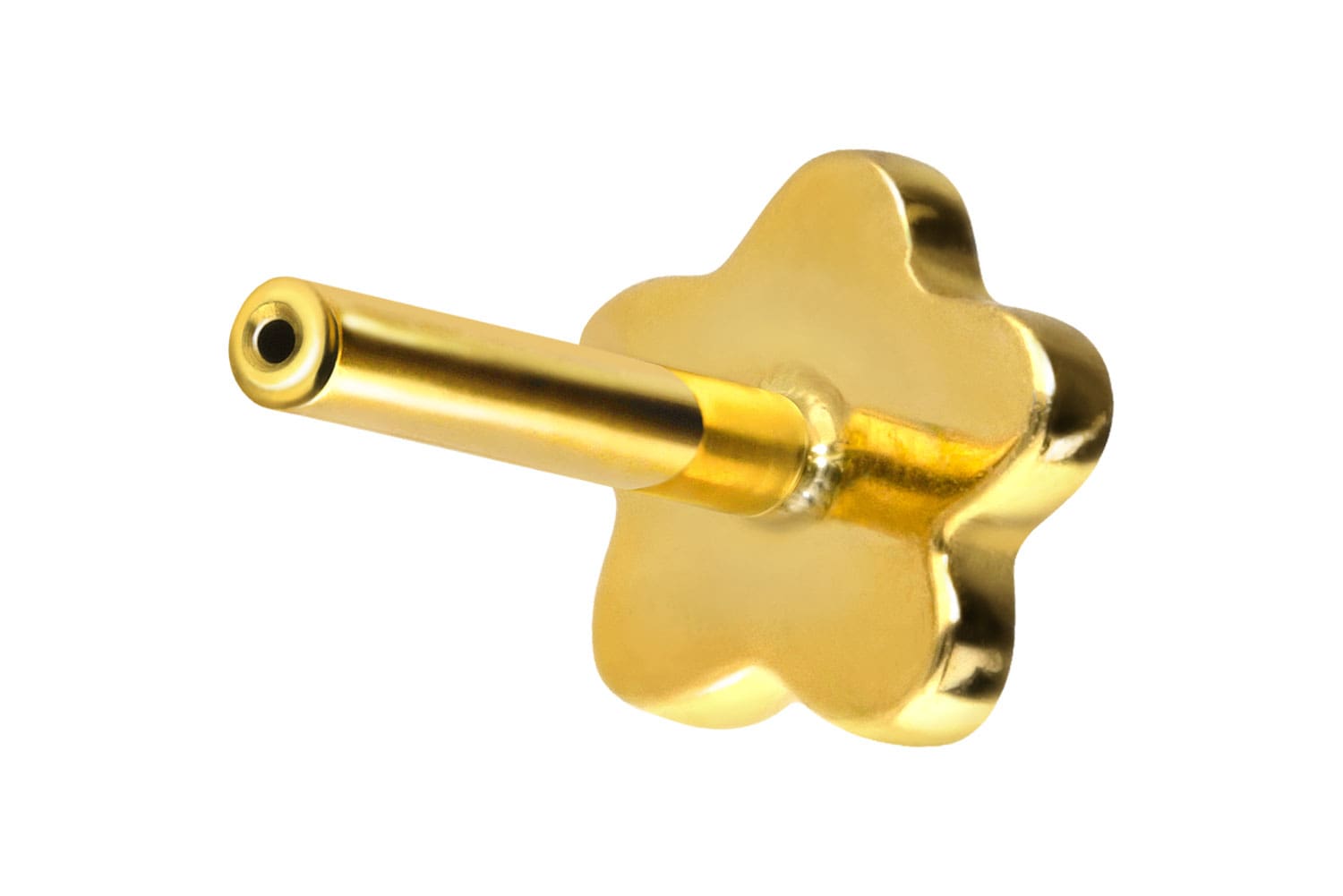 Titan Labret Piercing mit Push Fit ohne Kugel BLUME